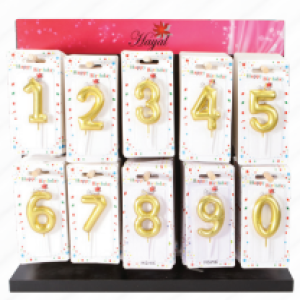 Standlı Altın Rakam Mum