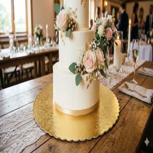 Altın Yuvarlak Pasta Altlığı