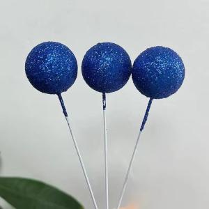 Mavi Simli Küre Pasta Süsü