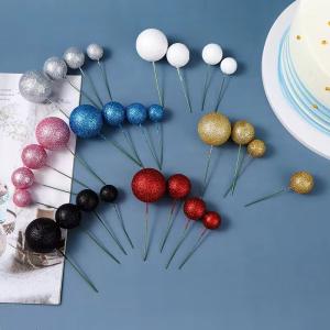 Simli Küre Pasta Süsü (Farklı Boyut ve Renk Seçenekli)