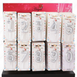 Standlı Gümüş Rakam Mum