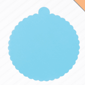 Yuvarlak Mavi Pasta Altlığı